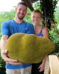 Jackfruit with interns Michael, Emily